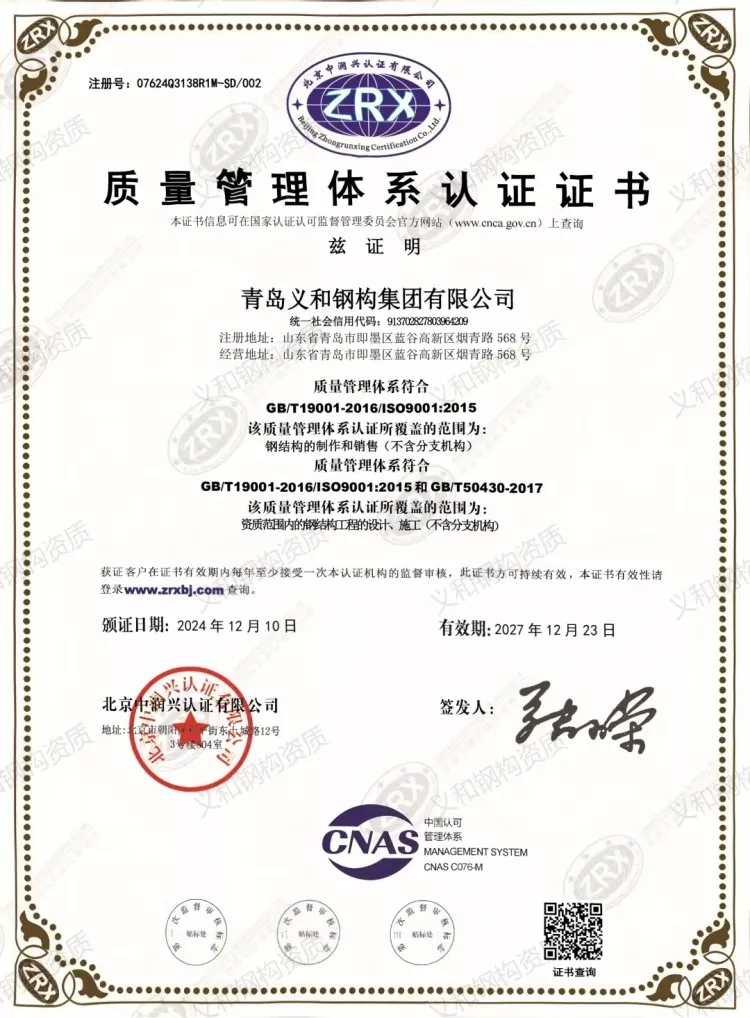 ISO Quality Management System Certification