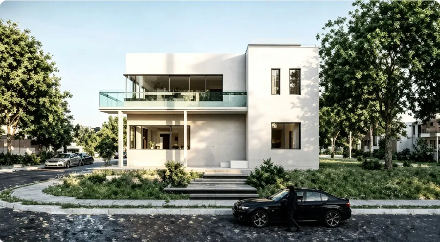 Double Layer Prefab Steel Frame House Construction